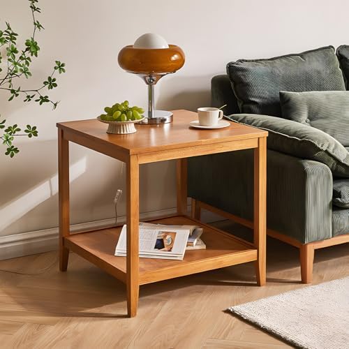 Side Table, Solid Wood Square End Table by Cttasty