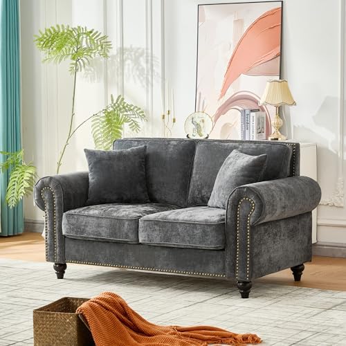 KEIKI 64" Oversized Chenille Loveseat Sofa - Image 4