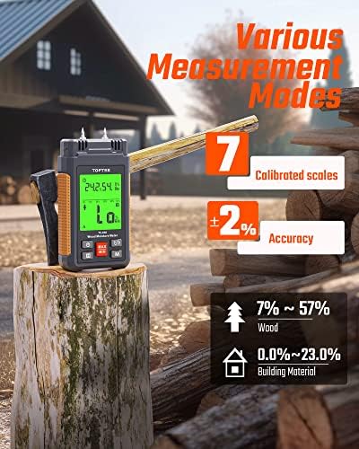 Wood Moisture Meter, TopTes Digital Moisture Meter TS-630, Handheld Humidity - Image 6