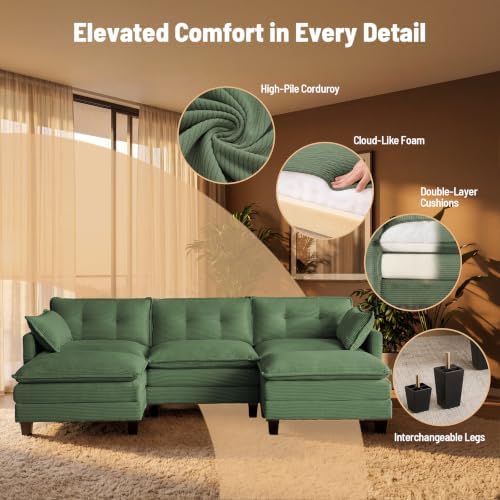 Amsleekey 111.5" U Shaped Modular Sectional Sofa - Image 3