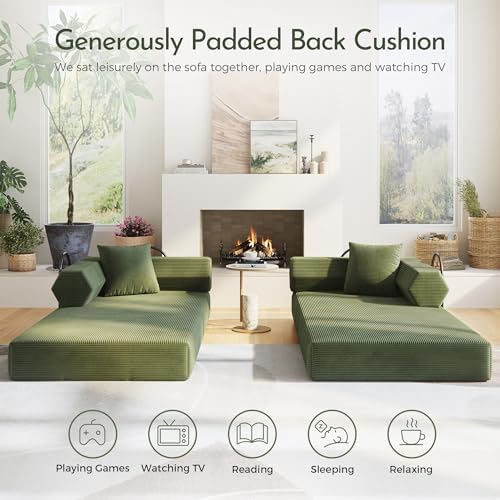 79" Convertible Futon Sofa Bed, Boneless Couch - Image 3