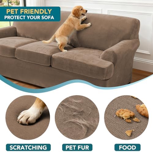 Turquoize Sofa Cover 3 Piece T Cushion Loveseat Covers - Image 5