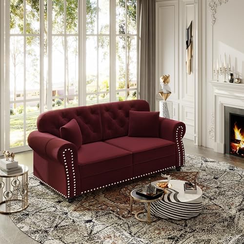 GDFStudio 63" Upholstered Velvet Loveseat Sofa - Image 7