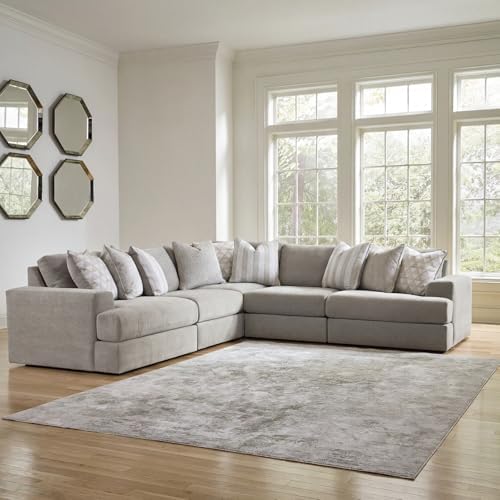 Signature Design by Ashley 5-Piece Sectional Sofa, Ash Gray Chenille - Image 2