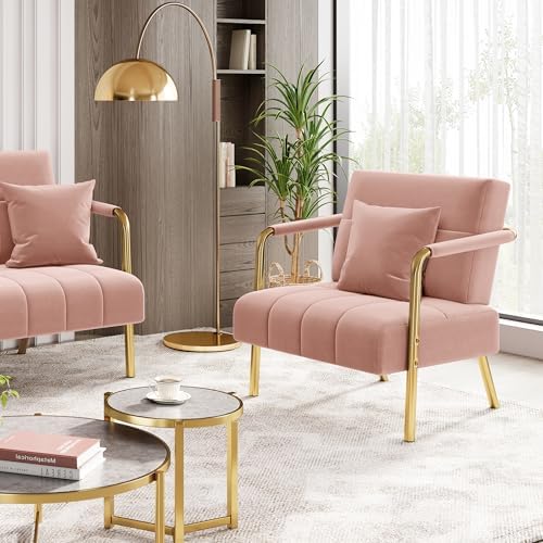 Yaheetech 30" Accent Chair Velvet Armchair - Image 2