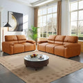 2-Piece PU Leather Sofa Set, Mid-Century Modern by Karkanic
