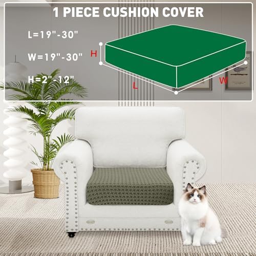 MAXIJIN Couch Cushion Covers for Sectional Sofa, Stretch Sofa Cushion Cover - Image 2
