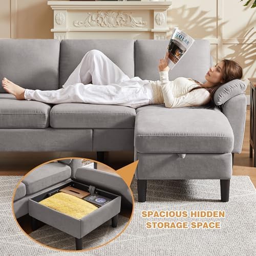 80" Convertible Sectional Sofa Set, Modern Linen Small L Shaped Couch - Image 6