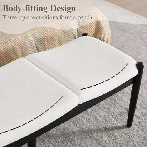DUOMAY 55'' Modern Ottoman Bench, Chenille Upholstered - Image 5