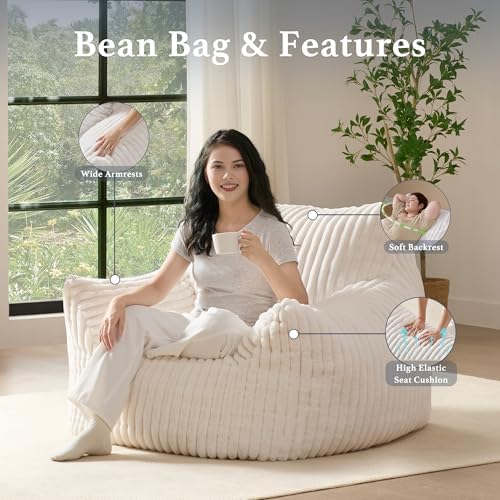 Giant Plush Bean Bag Chair for Adults - Image 4