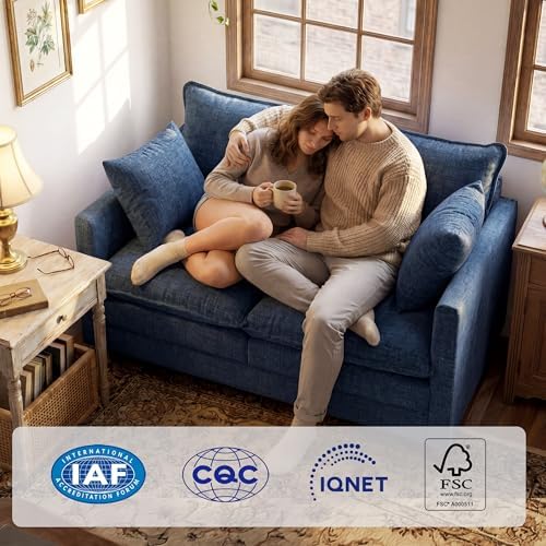 KYJ Loveseat Sofa, Cloud Love Seat Couch 3 Layer Cushion - Image 4