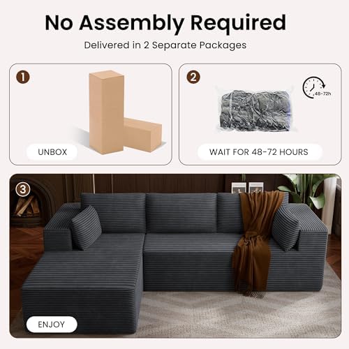 106" Cloud Sectional Boneless Couches - Image 6