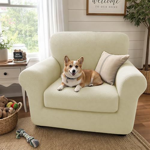 XINEAGE 2-Piece Stretch Armchair Sofa Cover, Washable Couch Covers - Image 3