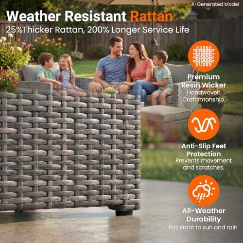 Wisteria Lane 4 Piece Outdoor Wicker Patio Furniture Set - Image 6