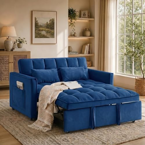 NicBex Sleeper Sofa Bed with Adjustable Backrest & Side Pockets by NicBex