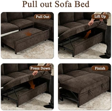 Modern L-Shape Sleeper Sofa - Image 7