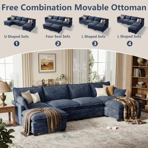 U Shaped Modular Sectional Couch, Comfy Sofa - Image 3