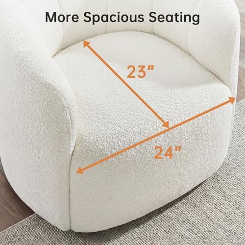 360° Boucle Swivel Accent Chair - Image 2
