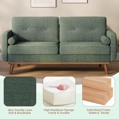 IDEALHOUSE 65" Mid Century Modern Couch Sofa Loveseat - Image 5