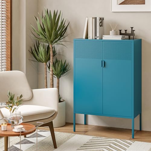 Ustamio Blue Metal Storage Cabinet - Image 5