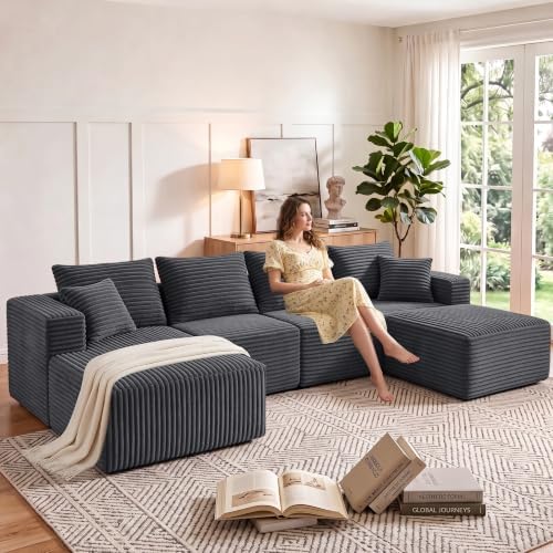 118" Modular Sectional Sofa, Boneless Couches - Image 6
