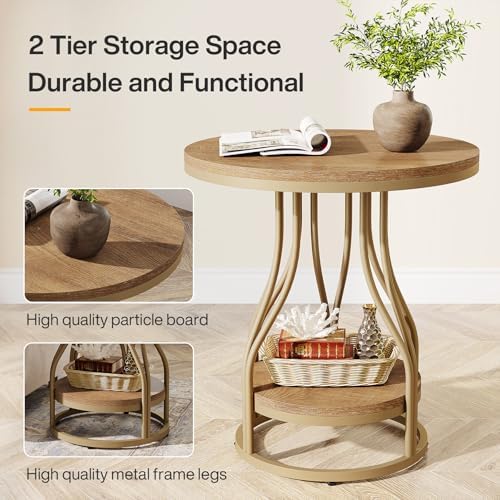 Round End Table Set of 2, Small Side Table - Image 7