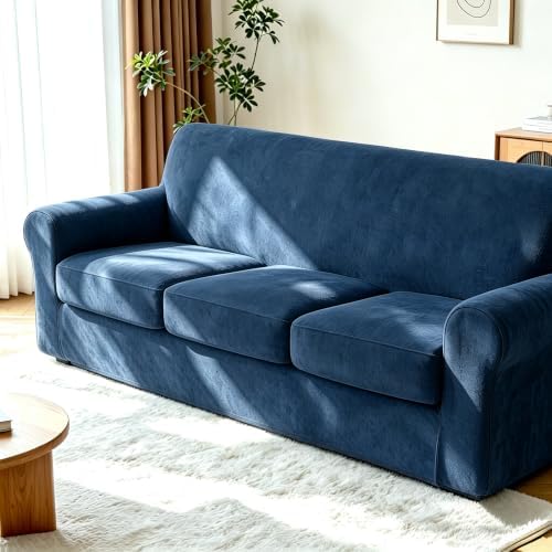 Luxury Velvet Sofa Covers for 3 Cushion Couch by HOMECOVER