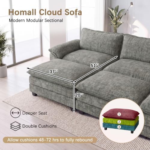 Homall 118.9" Cloud Couch, Modular Sectional Sofa - Image 6