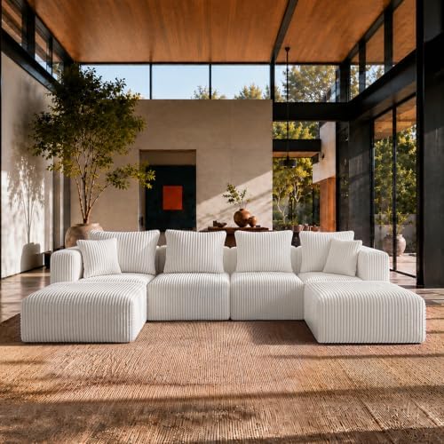 Maywish Modular Boneless Couch 141'', Sectional Sofa by Maywish