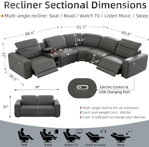 Power Reclining Sectional Sofa Set - Image 2