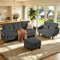 2 Piece Corduroy L Shaped Sectional Sofa Set, 3-Seater L Shaped Couch by soscana