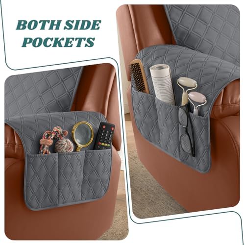 Ruaozz Waterproof Loveseat Recliner Cover, Non-Slip Sofa Cover, XL 2 Seater - Image 5