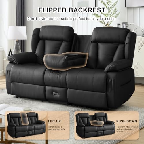 70.1" Loveseat Recliner Sofa, RV Couch Reclining Loveseat - Image 4