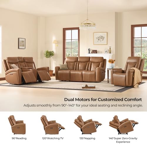 CHITA Zero Gravity Leather Reclining Sofa, Loveseat - Image 5