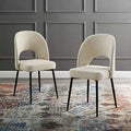 Modway Rouse Upholstered Fabric Side Black Beige by Modway