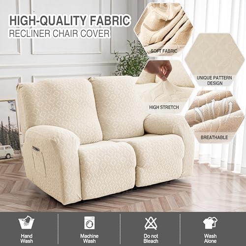 Genina Waterproof Recliner Loveseat Cover, 2 Seat Couch Cover - Image 2