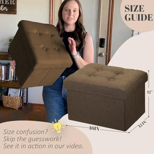 LINMAGCO Ottoman with Storage Small Foot Rest Stool Under Desk Stool Short - Image 2