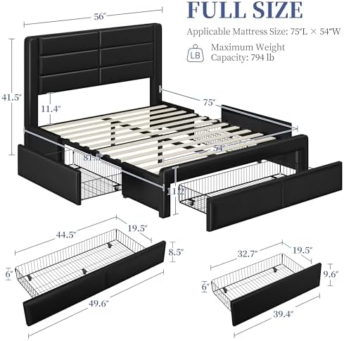 Yaheetech Full Upholstered Bed Frame - Image 2