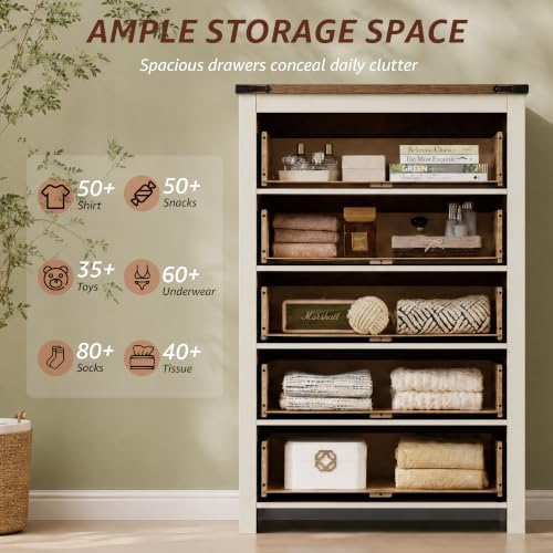 RedLemon Farmhouse 48" 5-Drawer Dresser - Image 4