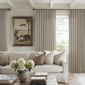 Taupe Burlywood Pinch Pleat Linen Curtains 102 Inches Long 70 Inch Wide by TWODRAPES