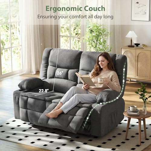 Loveseat Recliner Sofa, Wall Hugger Reclining Loveseat - Image 5