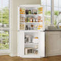 GAIOUS 63" Metal Corner Kitchen Pantry Cabinet, Kitchen Food Cabinets White by GAIOUS