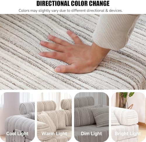 79" Memory Foam Sofa Bed, High Headrest Convertible Futon Boneless Couch - Image 7