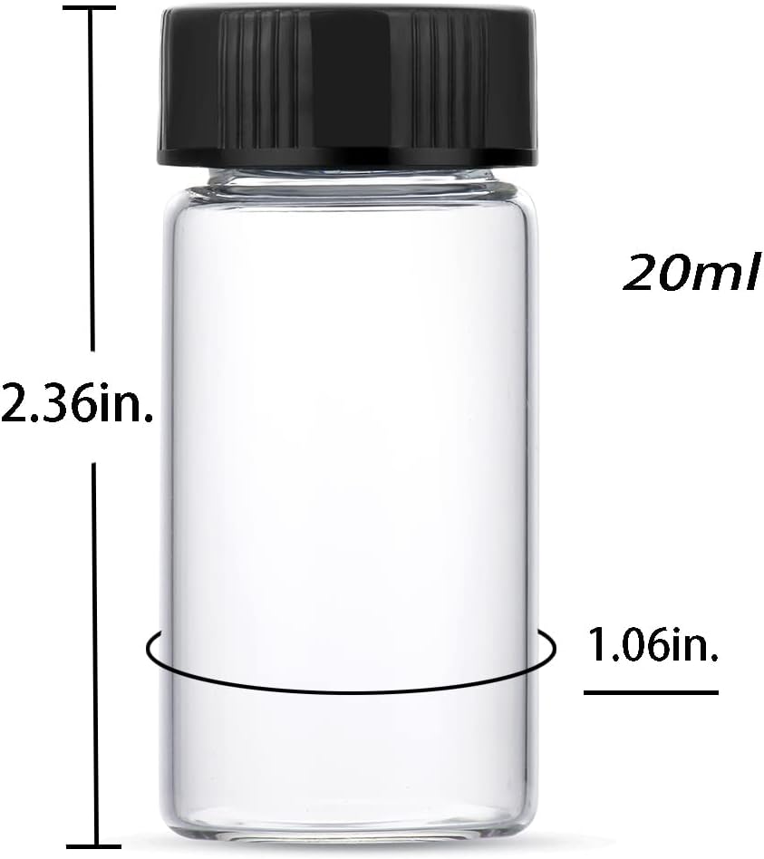 20ml Clear Small Glass Vials 30pcs with Screw Caps(30pcs)