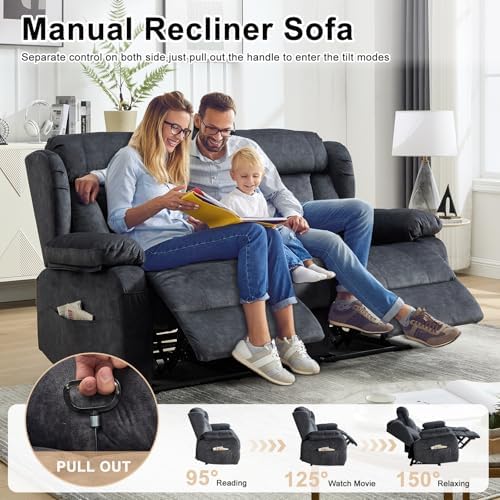 70.1"Loveseat Recliner Sofa, RV Couch Reclining Loveseat - Image 4