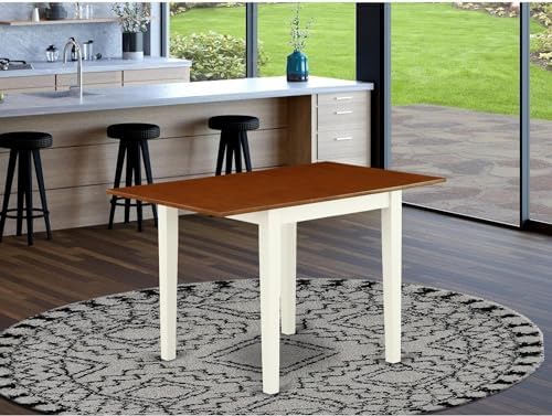 East West Furniture NDT-WHI-T Norden Dining Table, Buttermilk & Cherry - Image 2