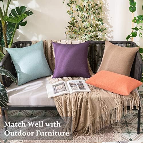 MIULEE Decorative Outdoor Pillow Covers Waterproof 16x16 Teal - Image 5