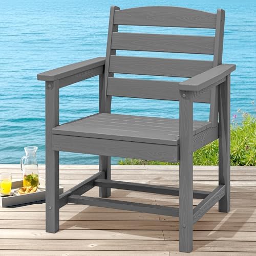 SERWALL Outdoor HDPE Dining Chairs Set of 2 - Image 5