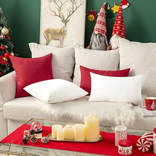 MIULEE Decorative Outdoor Pillow Covers Christmas 18x18 Red - Image 7