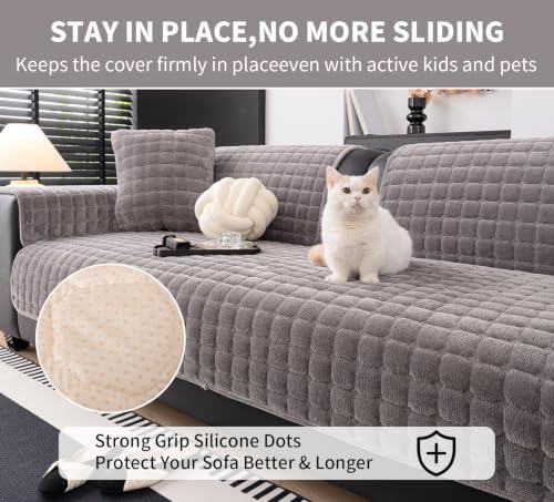 Velvet Sectional Couch Cover for 3 Seats - Image 4